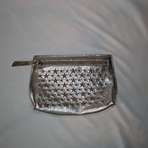 Jimmy Choo Authentic Philippa Silver Leather Star Studded Clutch